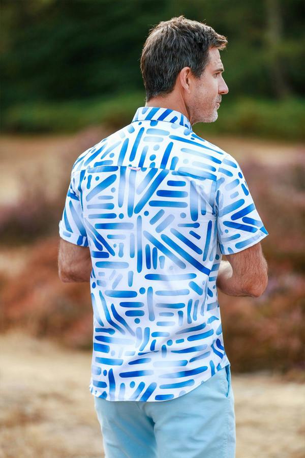 Claudio Lugli Bold Brushstroke Print Short Sleeve Shirt