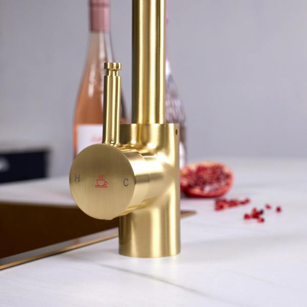 Flode Solo | Single Lever 3 in 1 Instant Boiling Tap | Brushed Brass Finish