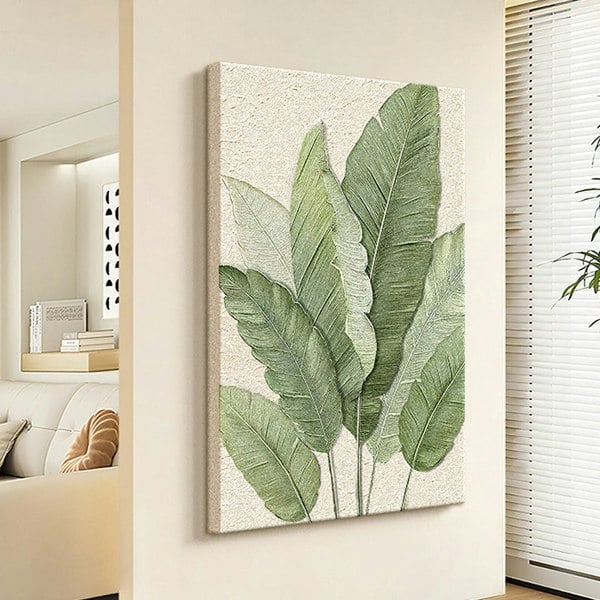Rit Concept Green Leaves Framed Wall Art Print Multiple Size