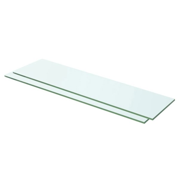 Berkfield Shelves 2 pcs Panel Glass Clear 60x12 cm