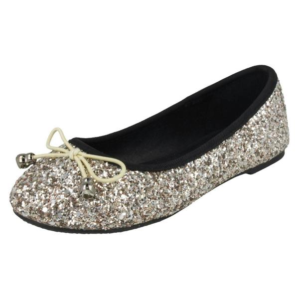 Spot On Girls Spot On Flat Glitter Ballerinas