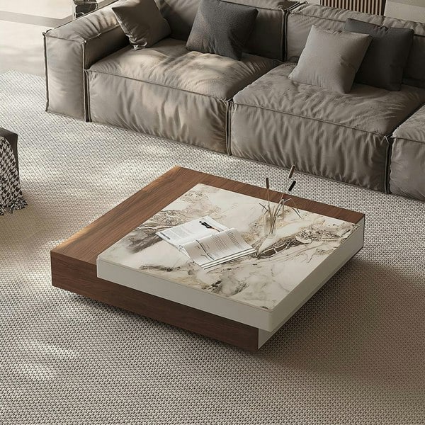 Weilai Concept Grimaldi Extendable Coffee Table, Square Coffee Table