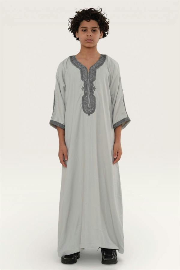 Infinity Leather Kids Boys Moroccan Thobe Robe Eid Djellaba Gandoura Jubba- K-HM65