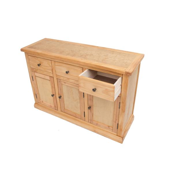 Cabinet Bits Lucca Waxed 3 Drawer 3 Door Sideboard Brass Knob