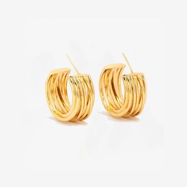 Uchi & Soto Nami Gold Twist Earrings