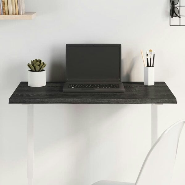 Berkfield Table Top Dark Grey 80x40x2 cm Treated Solid Wood Oak