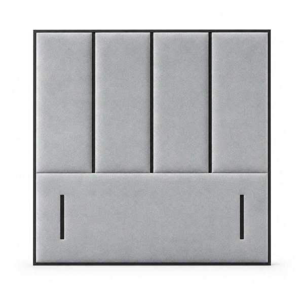 Great British Beds Emma headboard with Contrast Border - Silver Plush
