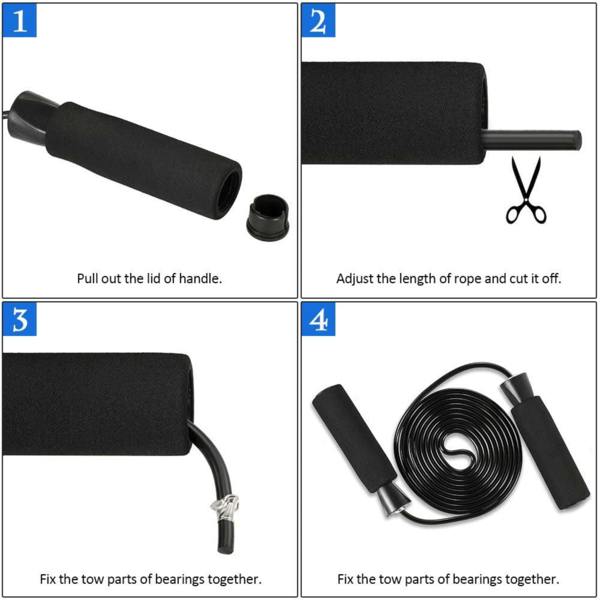 ENER-J 5 in 1 Home Training Ab Roller Wheel Kit Equipment, Fitness Invention Ab Roller Wheel Kit with Push-Up Bar Jump Rope, With Knee Pad