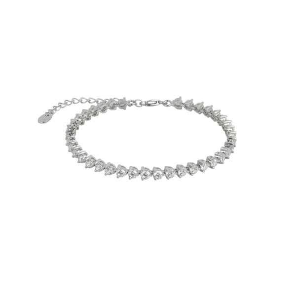Spero London Round Prong Sterling Silver Tennis Bracelet