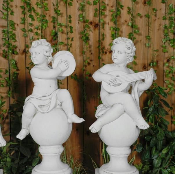 Musical Cherub Statues  