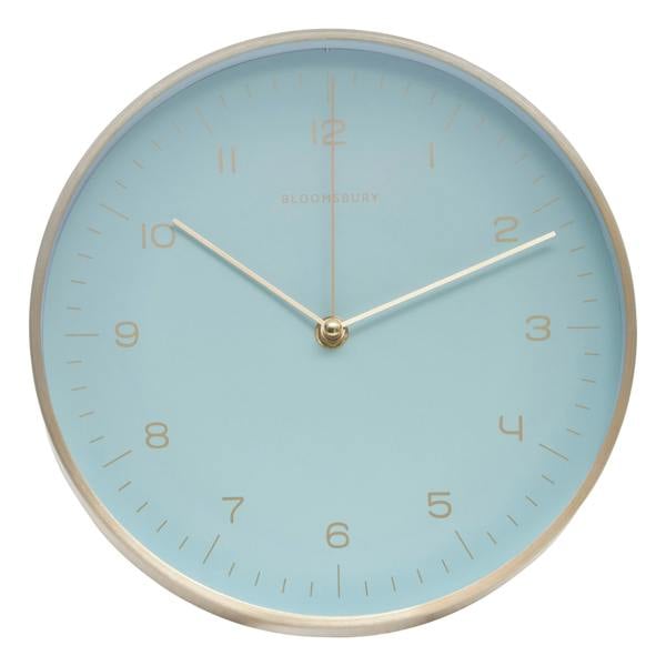 Elko 25cm Dia Gold and Mint Green Finish Wall Clock