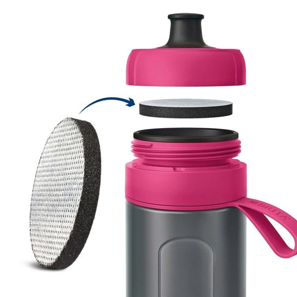 Brita 600ml Active Go Filter Water Bottle Pink