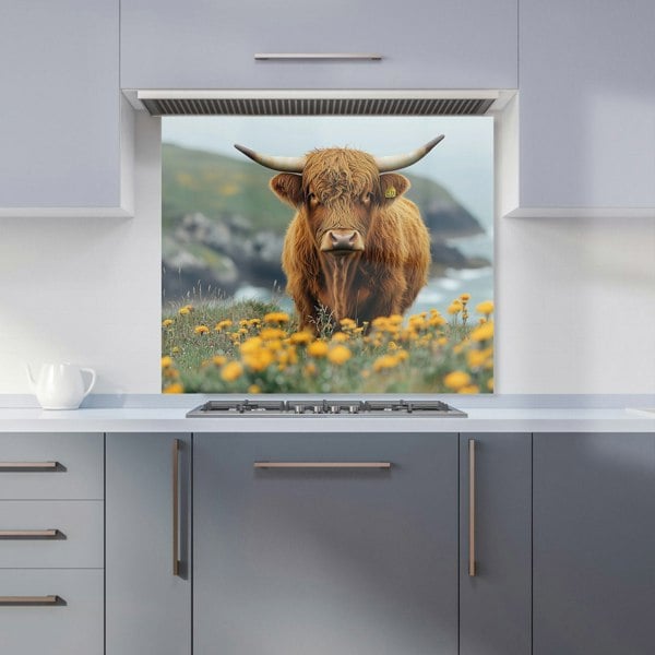 Warren Reed - Designer Highland Cow By The Coast Kitchen Splashback