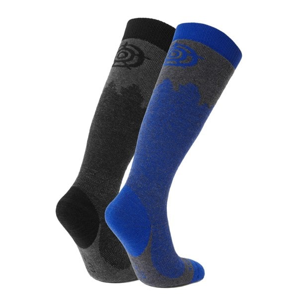 TOG24 Mens Aprica Ski Socks (Pack of 2) - Black/Royal Blue