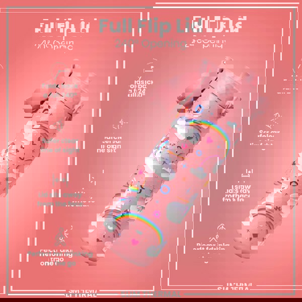 ION8 Leak Proof Slim Thermal Steel Water Bottle, Insulated, Unicorn, 500ml (17oz)