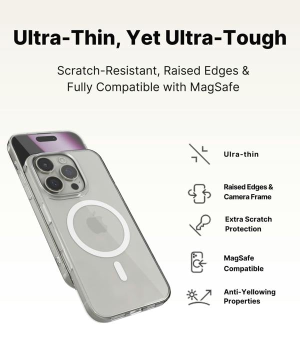 ULTRICS Magnetic Case for iPhone 16 Series, MagSafe Compatible Clear Shockproof Phone Cover