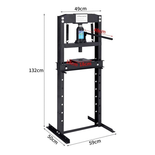 12 Ton Workshop Press Floor Standing Hydraulic H-Frame DIY Tools Living and Home