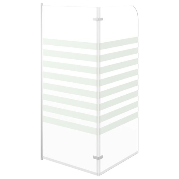 Berkfield Bath Enclosure 120x140 cm Tempered Glass Stripe