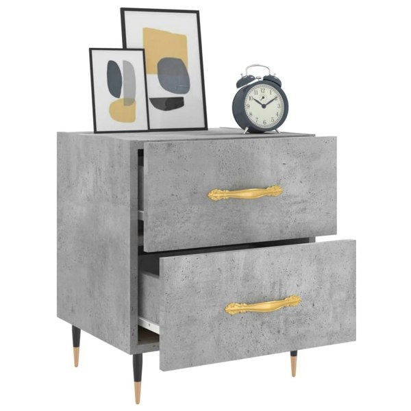 Berkfield Bedside Cabinet Concrete Grey 40x35x47.5 cm Engineered Wood