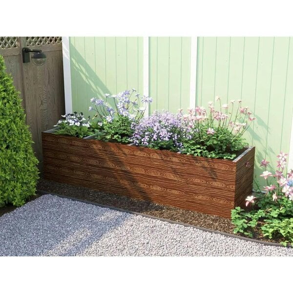 Dunster House Timber Effect Garden Bed Planter 2400mm x 600mm x 600mm
