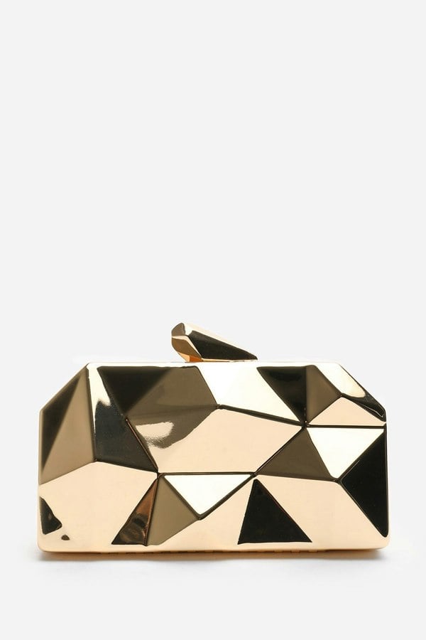 Where's That From Rica Geometric Clutch Bag In Gold