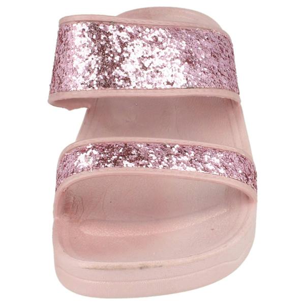 Spot On Ladies Spot On Mid Wedge Glitter 2 Bar Mule