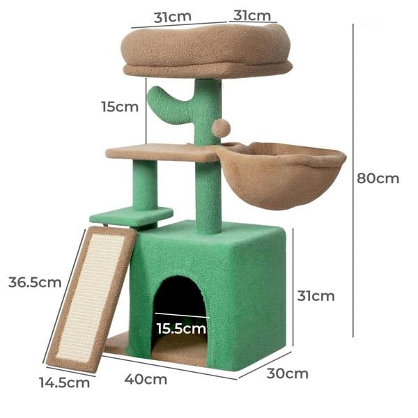 Skylos Compact Cat Tree 80CM Multi-Level Activity Centre Condo for Small Spaces