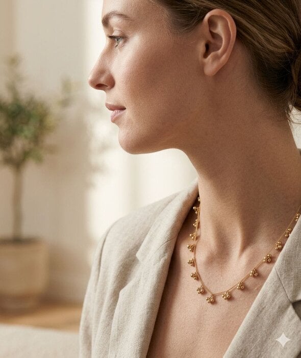 The Colourful Aura Gold Ball Cluster Charm Necklace | 18ct Gold Plated