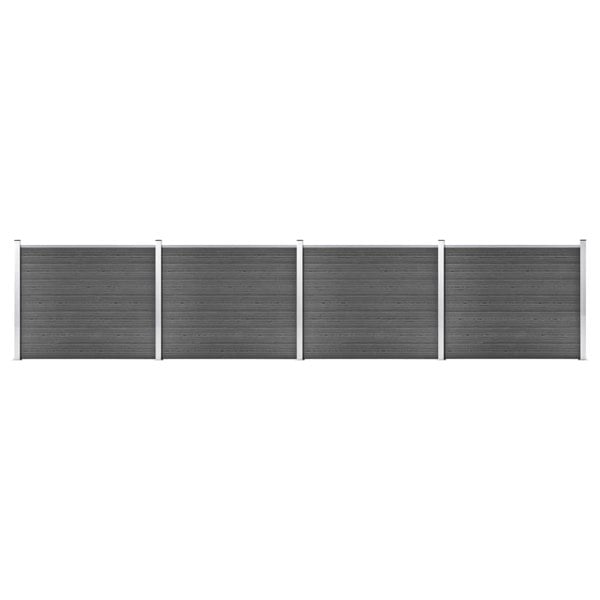 Berkfield Fence Panel Set WPC 699x146 cm Black