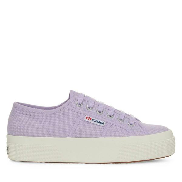 Superga Womens/Ladies 2740 Lace Up Platforms - Violet Lilla/Avorio