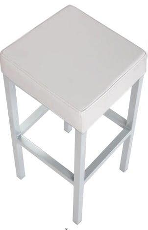 Lamboro Cube White Faux Leather Fixed Leg Kitchen & Breakfast Bar Stool
