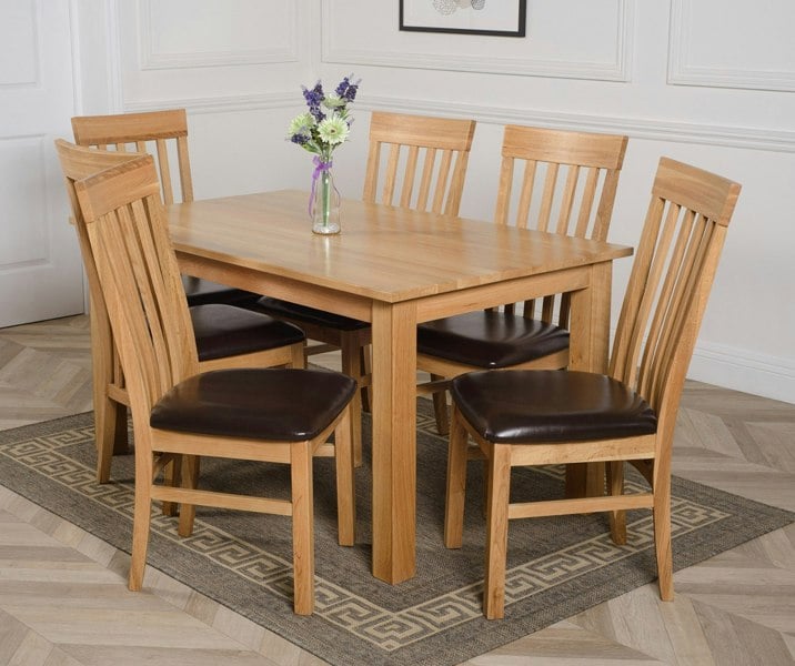 That's Furniture Oslo 150 x 90cm Medium Oak Dining Set with Harvard Oak Chairs