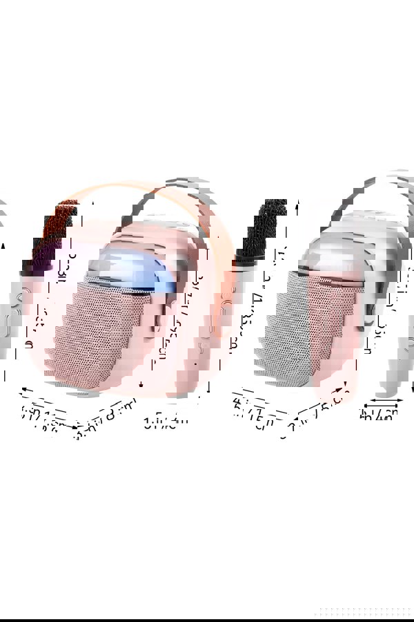 Living and Home Portable Karaoke Machine with Wireless Microphones and RGB Lights