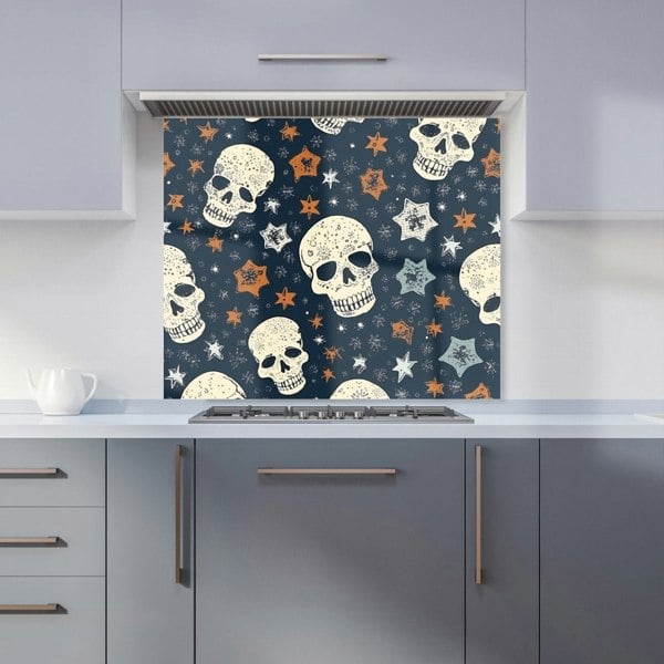 Warren Reed - Designer Skulls And Stars Kitchen Splashback