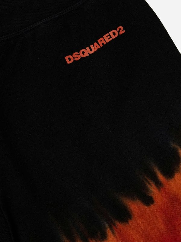Dsquared2 Kids Dsquared2 Boys Tie-Dye Logo Shorts in Black