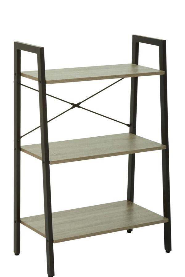 Bradbury Three Tier Grey Oak Veneer Ladder Shelf Unit