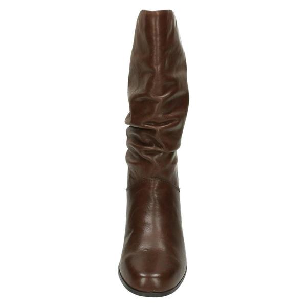 Spot On Ladies Leather Collection Pull Up Calf Length Boots