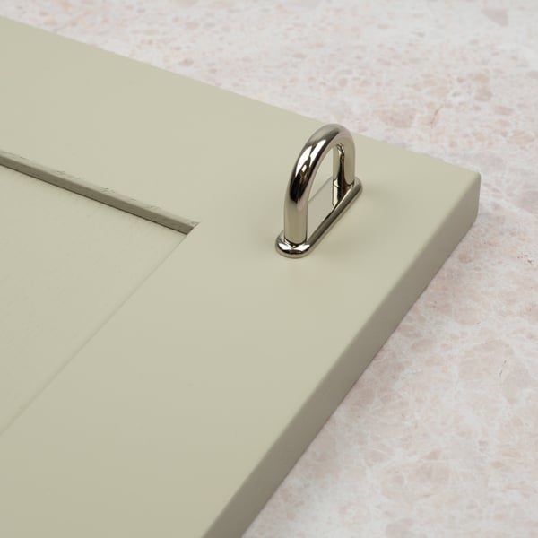 Handle & Home Bright Nickel  Loop Cabinet Handles with Backplate - 173mm Handle