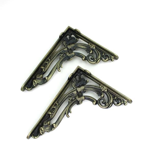 Oakcrafts Pair of Victorian Scroll Leaf Shelf Brackets 