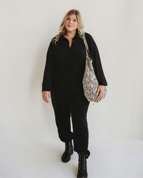 Shana Black Collared Jumpsuit- image 7