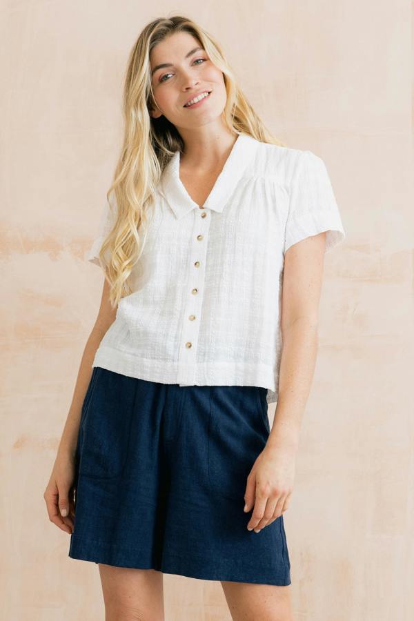 Lily & Me Naomi Linen Blend Belted Shorts
