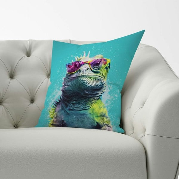 Warren Reed Inquisitive Splashart Iguana Cushions