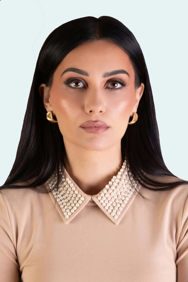 BALOU WOMENS PEARL COLLAR TOP NUDE