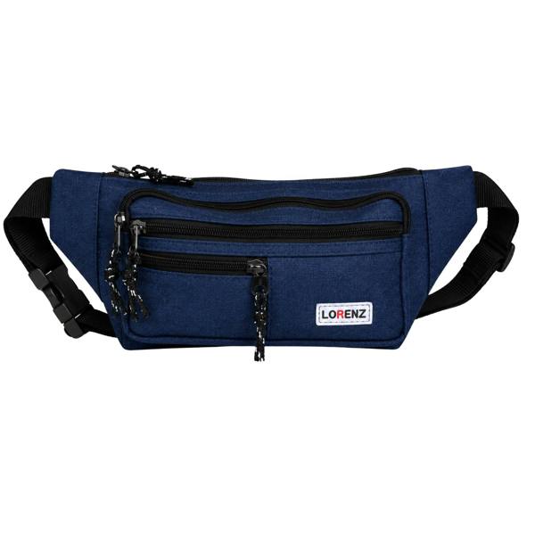 Lorenz Unisex Slimline 3 Zip Bum Bag Waist Bag