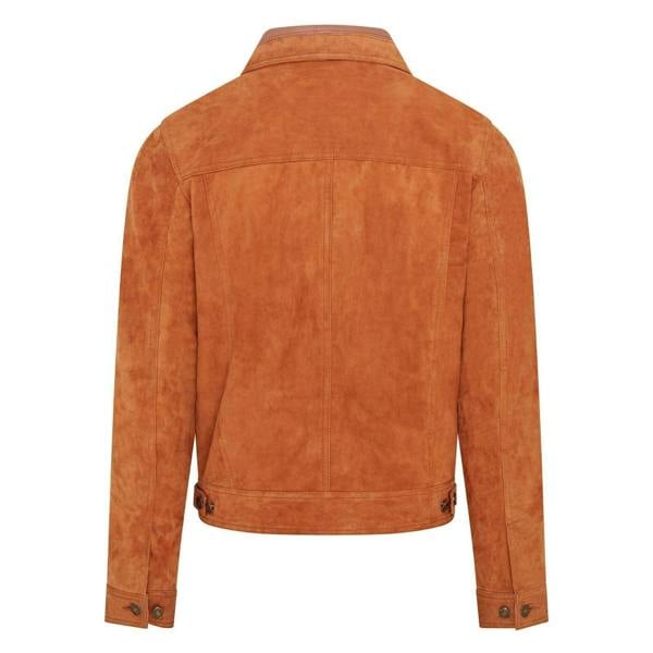 Infinity Leather Mens Trucker Goat Suede Western Leather Jeans Jacket - Yangon