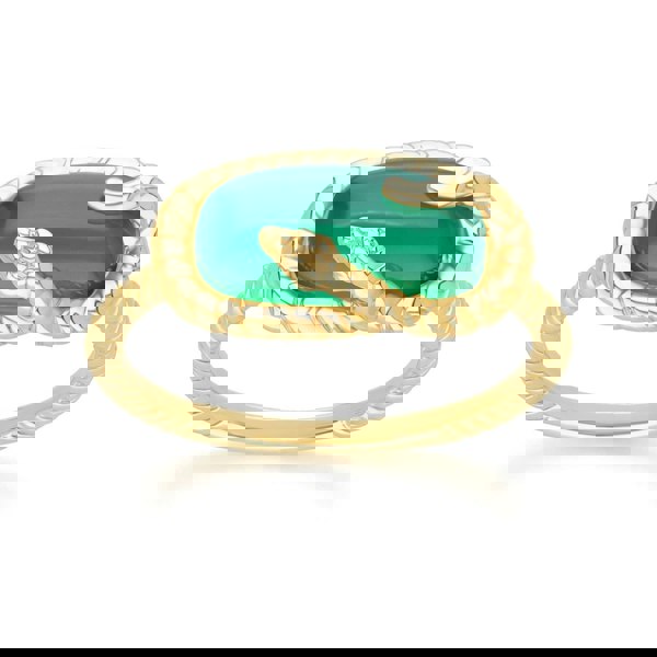 253R723401925 ECFEW™ Chalcedony Snake Ring in Gold Plated Sterling Silver