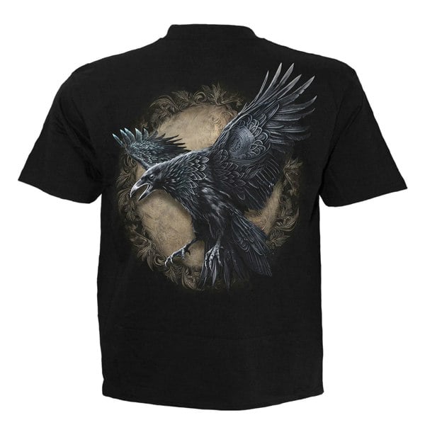 Spiral Direct Unisex Adult Raven Wise T-Shirt - Black