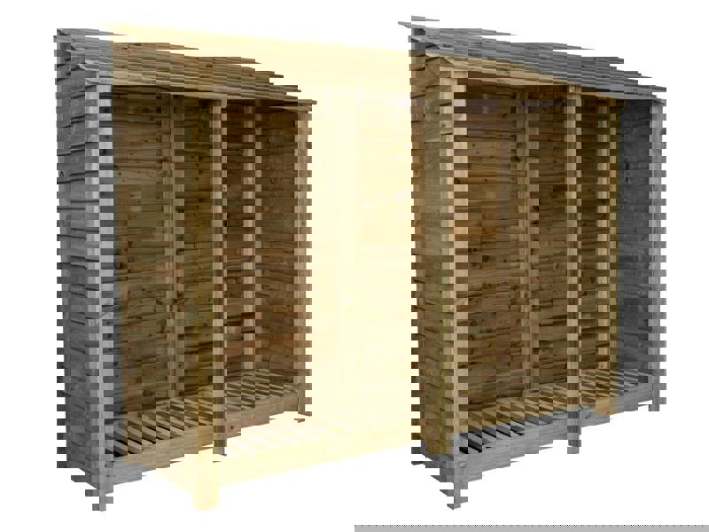 Arbor Garden Solutions Wooden Log Store W-227cm, H-126cm or 180cm, D-88cm