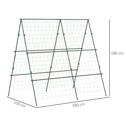 Bobobiy Garden Cucumber Trellis for Climbing Plants, DIY Adjustable Cucumber Support Frame for Raised Bed, Green