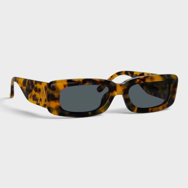 The Attico Linda Farrow Mini Marfa Sunglasses Havana Brown